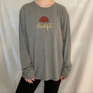 Thanksgiving Glitter Turkey Vinyl Long Sleeve Tee